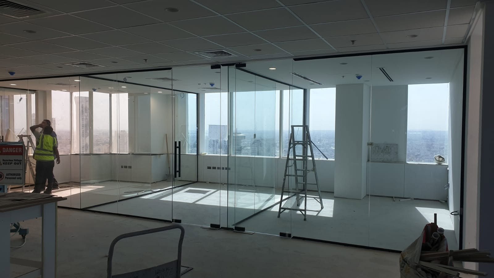 Modern glass partitions
